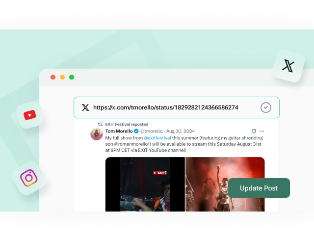 Social media updates feature in Live Blog for cultural events
