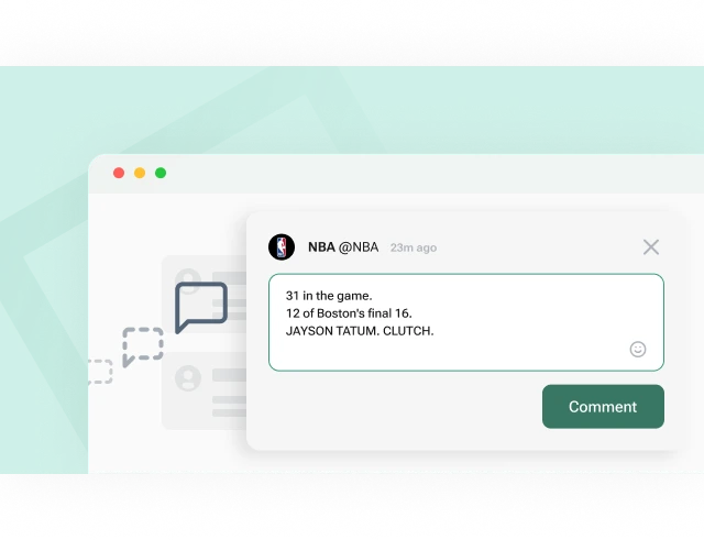 Comments feature in Live Blog for sports events