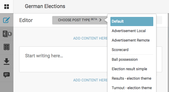 Choosing post type for your Live Blog