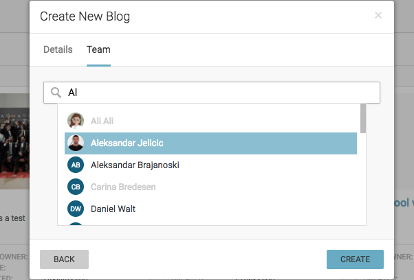 Selecting users on Live Blog