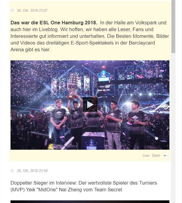 Live Blog e-sports dpa