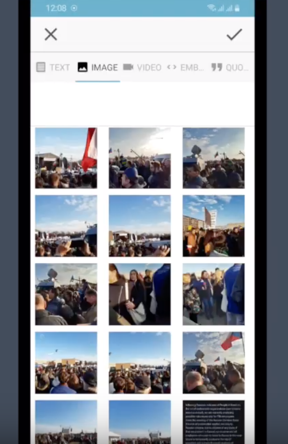 Live Blog Reporter app - adding an image