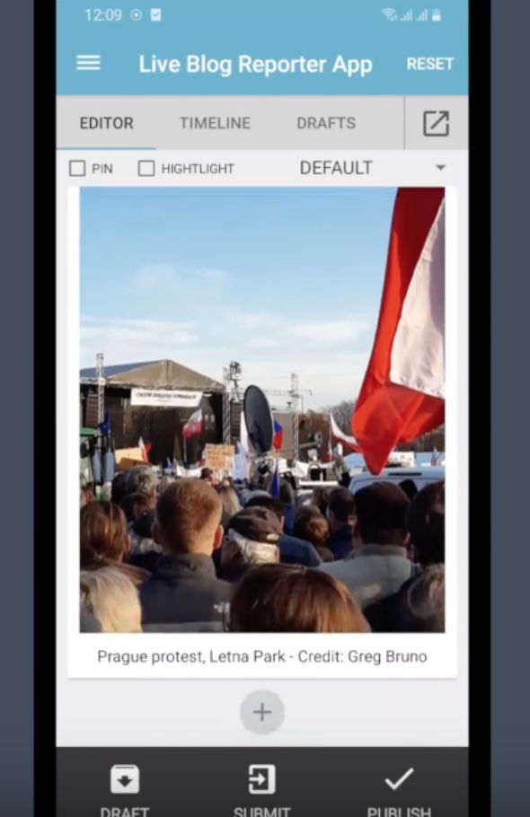 Live Blog Reporter app - adding additional elements