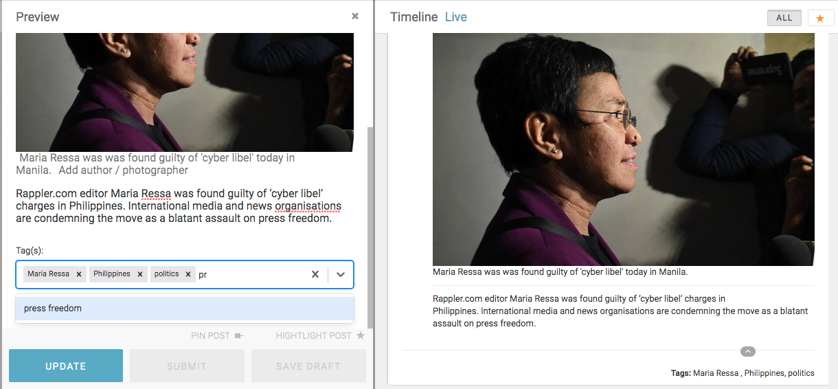 Live Blog’s New Tagging Functionality for Digital Publishers