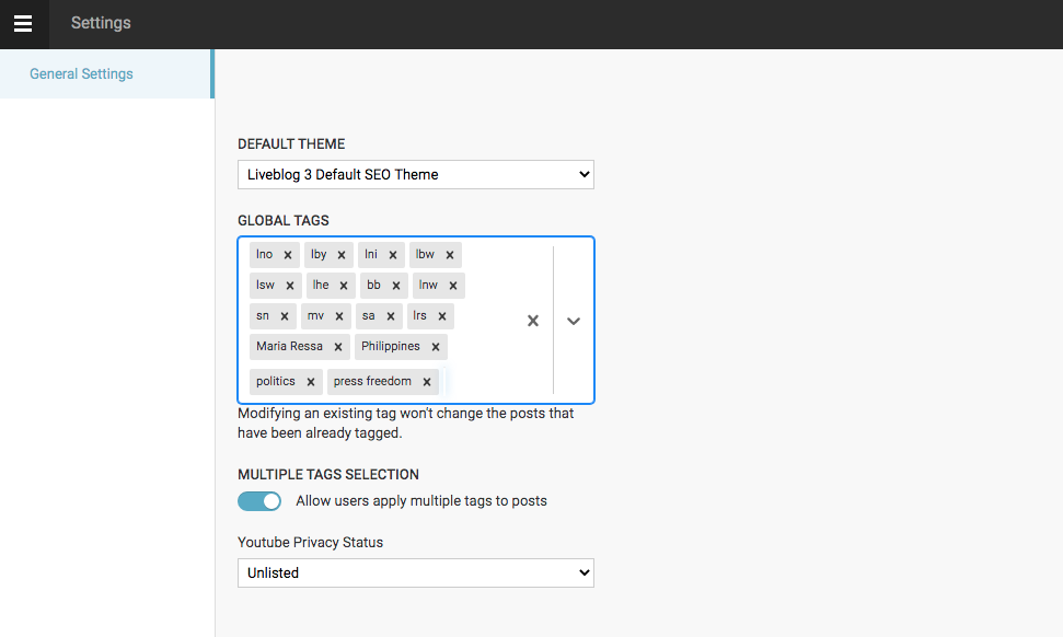 Live Blog 3.8, New Tagging Functionality