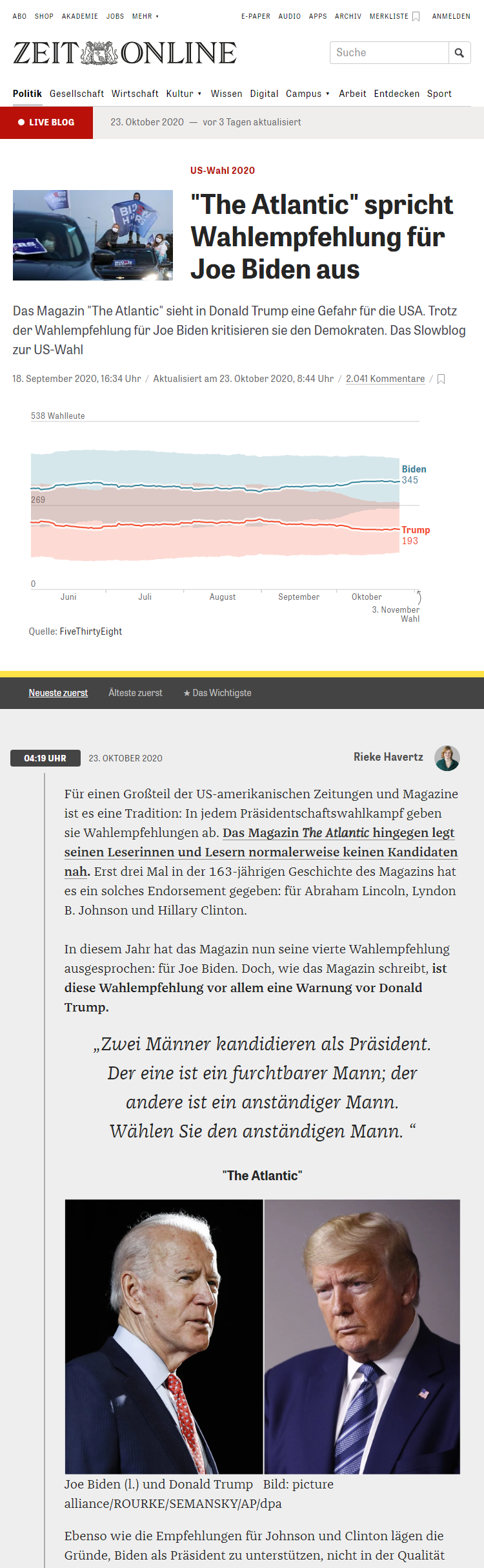 Zeit Online US elections